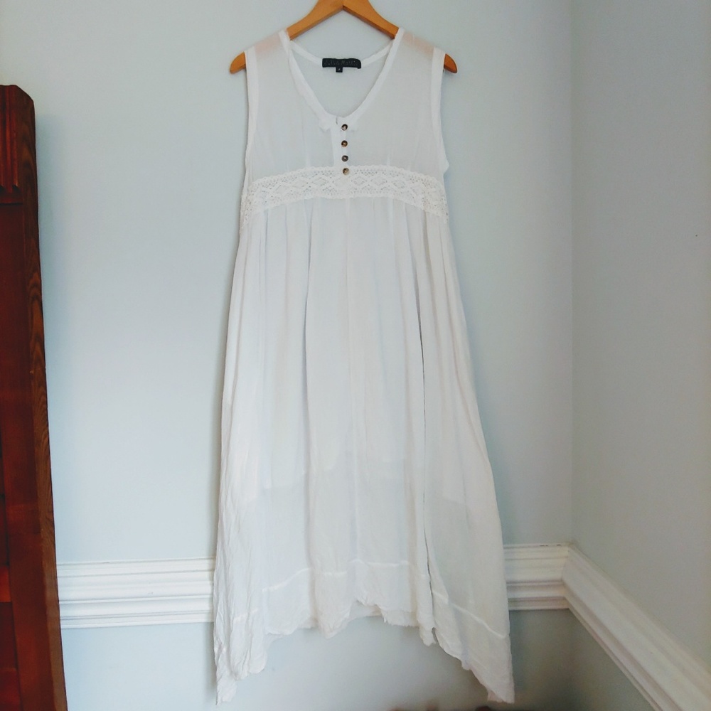 JP & Mattie White Cotton Sun Dress Size P